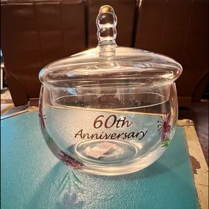 Vintage Fenton Glass Candy Dish - 60th Anniversary - with Fenton sticker